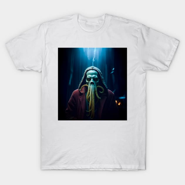 Ethereal Menace: Dark Portrait of a Terrifying Mind Flayer T-Shirt by arc1